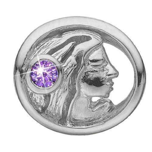 Christina Collect Sterling Silver Virgo Zodiac with Purple Stone (Aug 23 - Sep 22)
